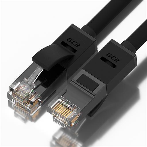 GCR Патч-корд прямой 3.0m UTP кат.5e, черный, 24 AWG, литой, ethernet high speed 1 Гбит/с, RJ45, T568B (GCR-LNC06-3.0m) фото 1