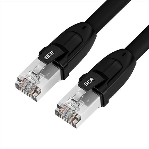 GCR Патч-корд LSZH PROF кат.8 ethernet 30.0m SFTP, RJ45, CU, 26 AWG, литой, прямой, черный, экранированные коннекторы (GCR-52354) фото 1
