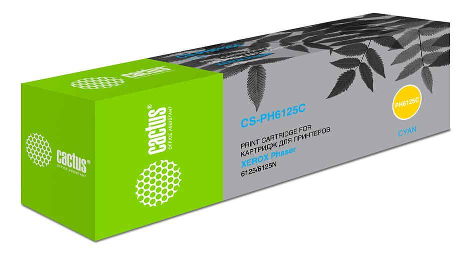 Картридж лазерный Cactus CS-PH6125C 106R01335 голубой (1000стр.) для Xerox Phaser 6125 фото 2