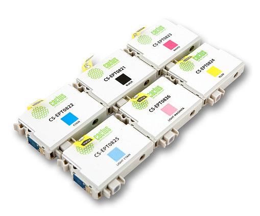 Картридж струйный Cactus CS-EPT0827 черный/голубой/пурпурный/желтый/светло-голубой/светло-пурпурный набор (82.8мл) для Epson Stylus Photo R270/290/RX590 фото 3
