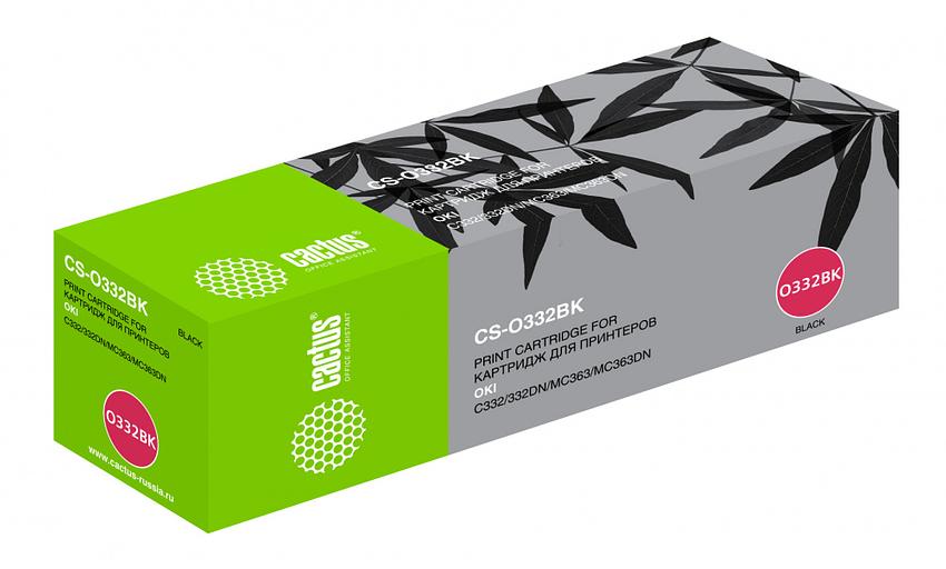 Картридж лазерный Cactus 46508736 CS-O332BK черный (3500стр.) для Oki C332/MC363 фото 1