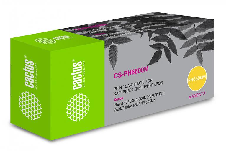 Картридж лазерный Cactus 106R02234 CS-PH6600М пурпурный бар.в компл. (6000стр.) для Xerox Phaser 6600 /WorkCentre 6605 фото 1