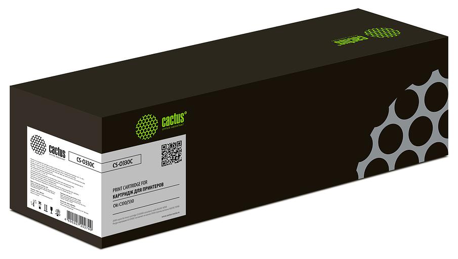 Картридж лазерный Cactus 44469716 CS-O330C голубой (3000стр.) для Oki C330/C530 фото 1