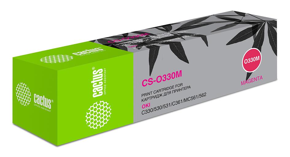 Картридж лазерный Cactus 44469715 CS-O330M пурпурный (3000стр.) для Oki C330/C530 фото 2