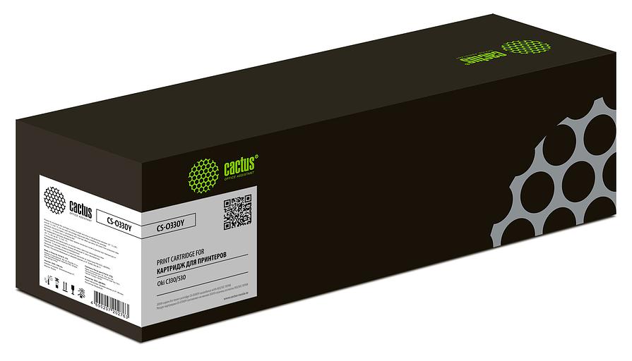 Картридж лазерный Cactus 44469714 CS-O330Y желтый (3000стр.) для Oki C330/C530 фото 1