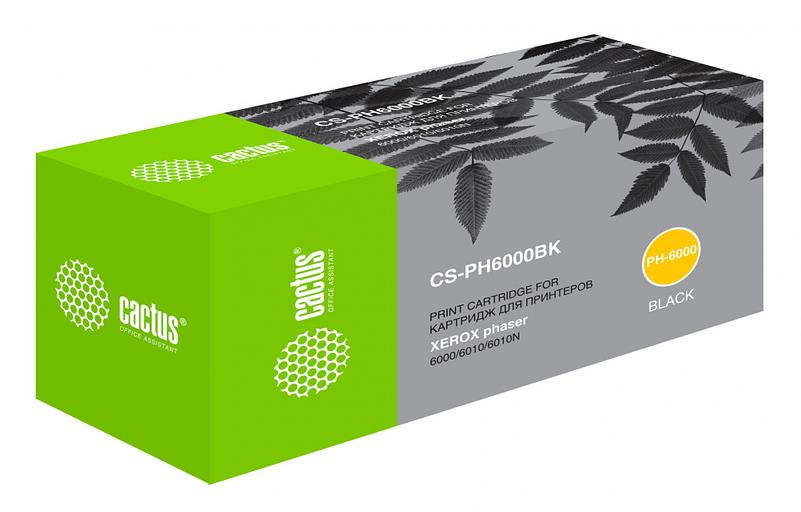 Картридж лазерный Cactus CS-PH6000BK 106R01634 черный (2000стр.) для Xerox Phaser 6000/6010 фото 1