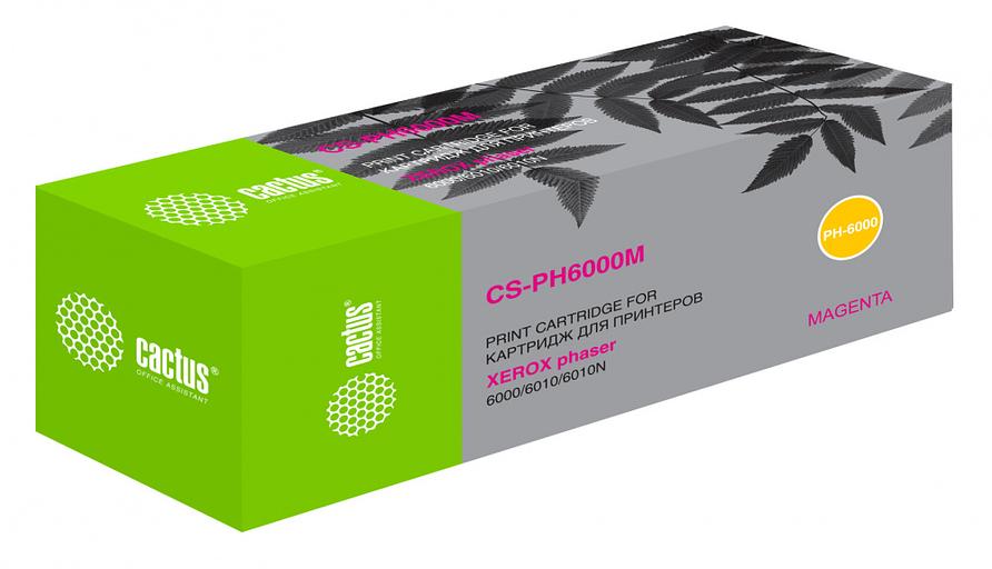 Картридж лазерный Cactus CS-PH6000M 106R01632 пурпурный (1000стр.) для Xerox Phaser 6000/6010 фото 1