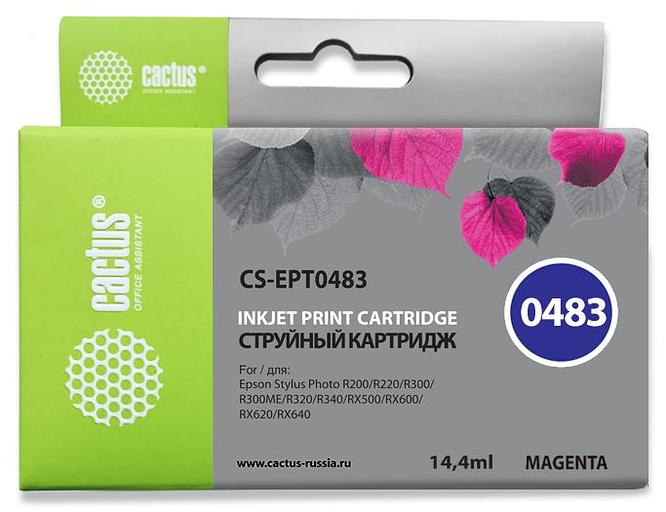 Картридж струйный Cactus CS-EPT0483 пурпурный (14.4мл) для Epson Stylus Photo R200/R220/R300/R320/R340/RX500/RX600/RX620/RX640 фото 1