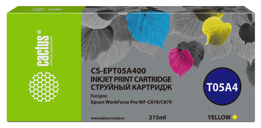 Картридж струйный Cactus CS-EPT05A400 T05A4 желтый (215мл) для Epson WorkForce Pro WF-C878/C879 фото 1