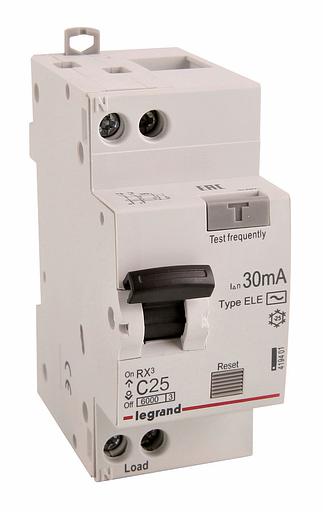 Выключатель автом. дифф. тока Legrand RX3 419401 25A 6kA 30мА AC 1П+Н 230В 2мод фото 1