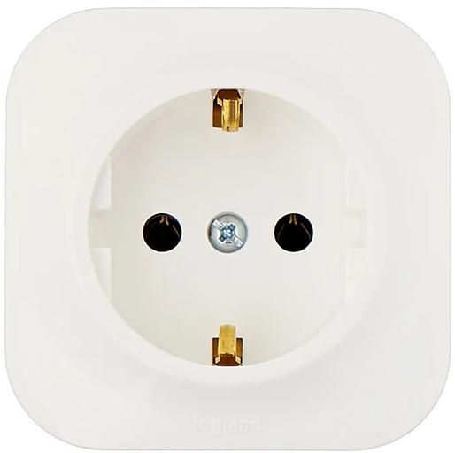 Розетка силовая Legrand Quteo (782220) откр. зазем. штор. IP20 белый фото 2