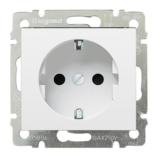 Розетка силовая Legrand Valena (774420) скрыт. зазем. белый фото 1