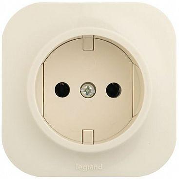 Розетка силовая Legrand Quteo (782241) откр. зазем. IP20 слоновая кость фото 2