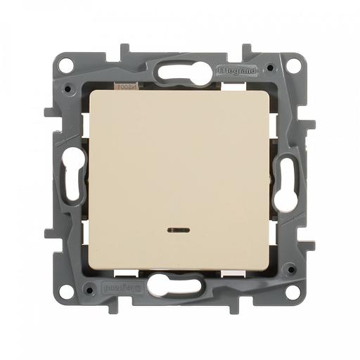 Выключатель Legrand Etika скрыт. 1кл. с подсветкой IP20 слоновая кость (672303) фото 1