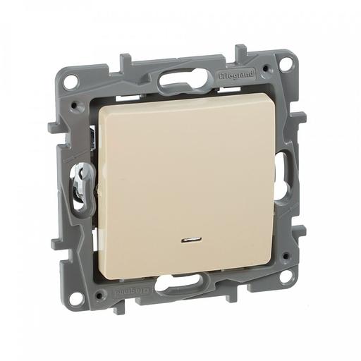 Выключатель Legrand Etika скрыт. 1кл. с подсветкой IP20 слоновая кость (672303) фото 2