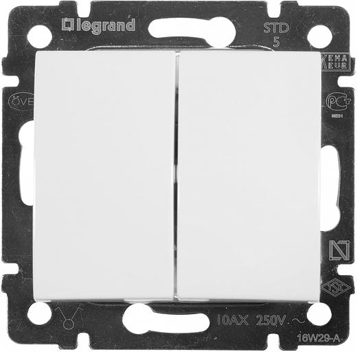 Выключатель Legrand Valena скрыт. 2кл. IP20 белый (774405) фото 1