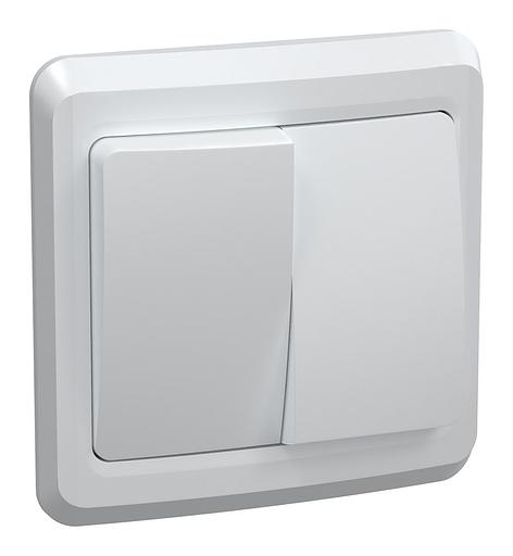 Выключатель IEK Вега скрыт. 2кл. IP20 белый (упак.:1шт) (EVV20-K01-10-DM) фото 1