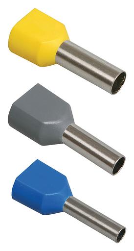 Наконечник IEK НГИ2 0,5-8 2x0.5мм2 оранжевый/серый (упак.:100шт) (UTE10-D1-8-100) фото 1