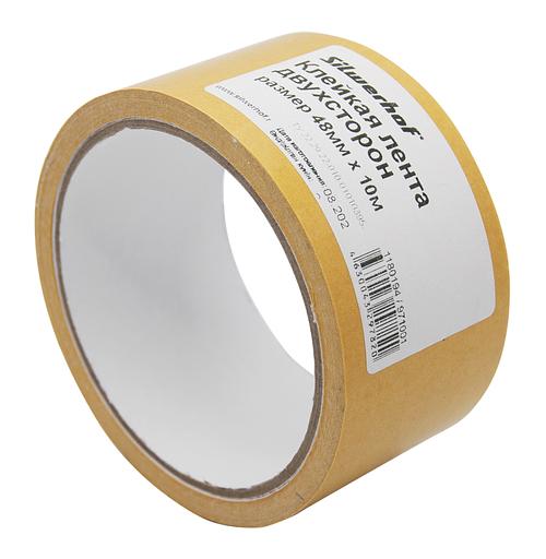 Клейкая лента двухсторонняя Silwerhof 971001 белая шир.48мм дл.10м полипропилен фото 1