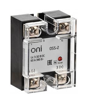 Реле твердотельное IEK Oni OSS-2 одноф. 380В (OSS-2-3-60-B) фото 1