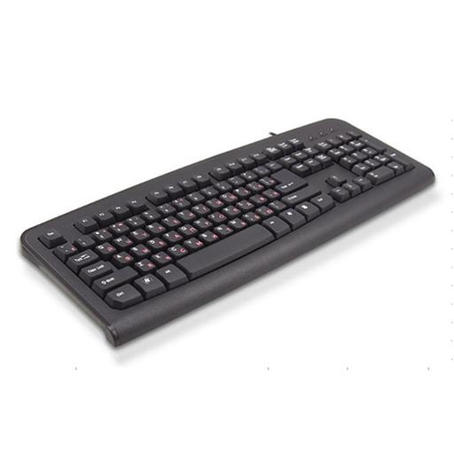 K-0494 RLSK USB Standart Black 104 keyboard with RUS/LAT keys and Special scroll key, Rus(red)/Lat(white),LOGO: LIME(logo color: white), brown box, cable: 1.5 m {20} фото 1