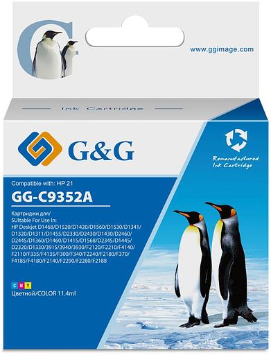 Картридж струйный G&G GG-C9352A многоцветный (11мл) для HP DJ 3920/3940/D1360/D1460/D1470/D1560/D2330/D2360/D2430/D2460/F370/F375/F380/F2180/F2187/F2224/F2280/F2290/F4140/F4172/F4180/F4190 фото 1