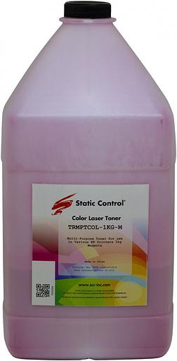 Тонер Static Control TRMPTCOL-1KG-M пурпурный флакон 1000гр. для принтера HP CLJCP1515/ Canon MF8330 фото 1