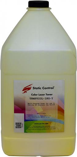 Тонер Static Control TRMPTCOL-1KG-Y желтый флакон 1000гр. для принтера HP CLJCP1515/Canon MF8330 фото 1