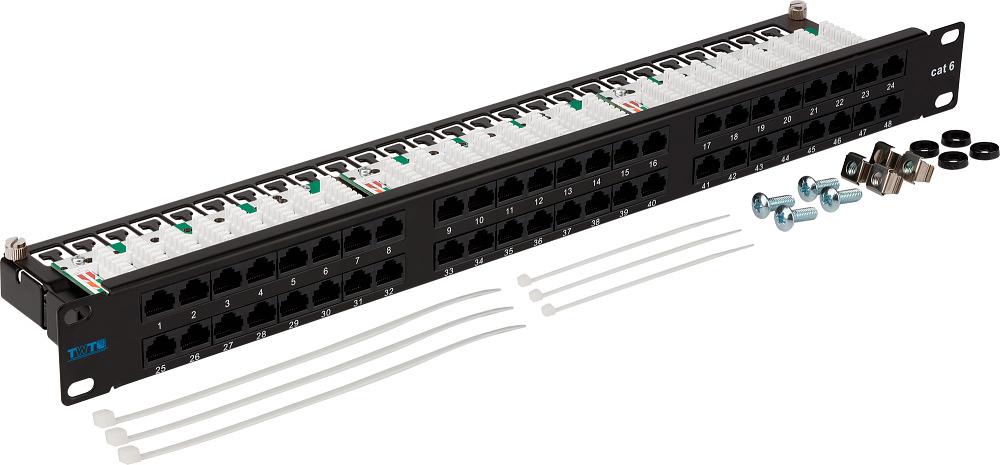 Патч-панель Lanmaster TWT-PP48/1U-U6 19" 1U 48xRJ45 кат.6 UTP фото 1