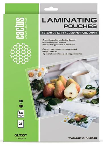 Пленка для ламинирования Cactus 80мкм A4 (25шт) глянцевая 216x303мм CS-LPGA48025 фото 1