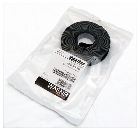 Хомут-липучка Hyperline WASNR-5X25-BK 5000x25мм (упак:1шт) полиамид черный фото 2