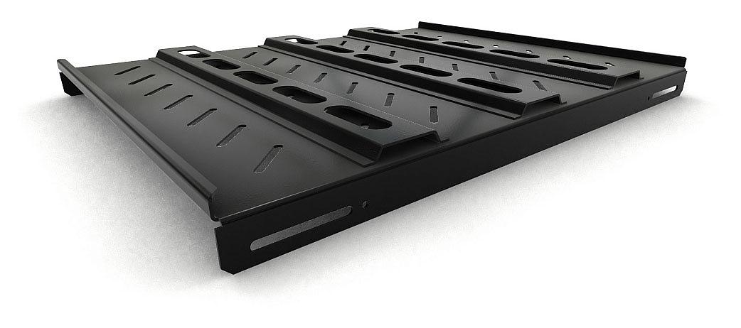 Полка стационарная Hyperline TSH3H-650-RAL9004 1U нагр.:100кг. 19" 650мм черный (упак.:1шт) фото 2