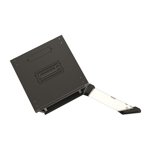 Шкаф серверный Hyperline (TWB-1266-GP-RAL9004) настенный 12U 600x600мм пер.дв.стекл 2 бок.пан. 60кг черный IP20 сталь фото 1