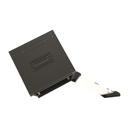 Шкаф серверный Hyperline (TWB-1866-GP-RAL9004) настенный 18U 600x600мм пер.дв.стекл 2 бок.пан. 60кг черный IP20 сталь фото 5