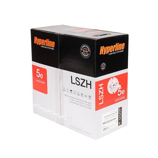 Кабель информационный Hyperline UUTP4-C5E-S24-IN-LSZH-GY-305 кат.5е U/UTP не экранированный 4X2X24AWG LSZH внутренний 305м серый фото 4