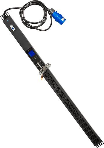 Блок распределения питания Lanmaster TWT-PDVMT1-6X18-32A верт.размещ. 6xC19 18xC13 с мониторингом 32A IEC 309 3м фото 1