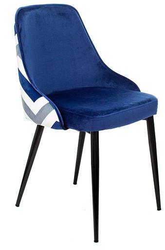 Стул для кухни Бюрократ KF-5_2 комплект 2шт темно-синий зигзаг металл черный на ножках (KF-5/ZIG/DBLUE_2) фото 2