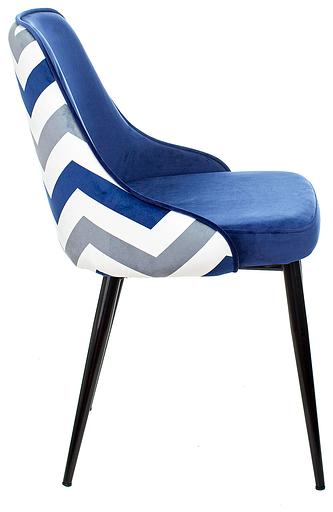 Стул для кухни Бюрократ KF-5_2 комплект 2шт темно-синий зигзаг металл черный на ножках (KF-5/ZIG/DBLUE_2) фото 4
