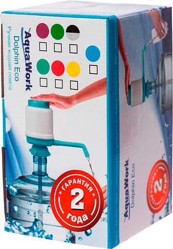 Помпа для 19л бутыли Aqua Work Дельфин Эко механический голубой картон фото 4