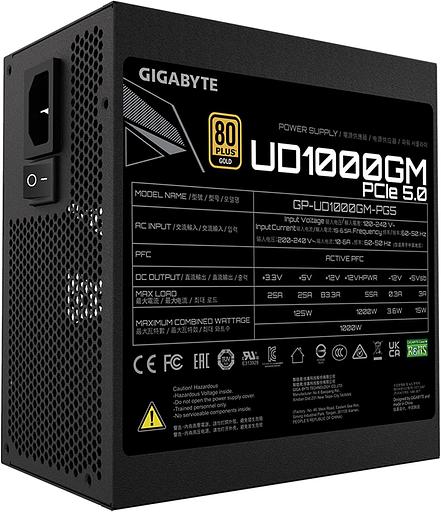 Блок питания Gigabyte ATX 1000W GP-UD1000GM PG5 80+ gold (24+4+4pin) APFC 120mm fan 8xSATA Cab Manag RTL фото 6