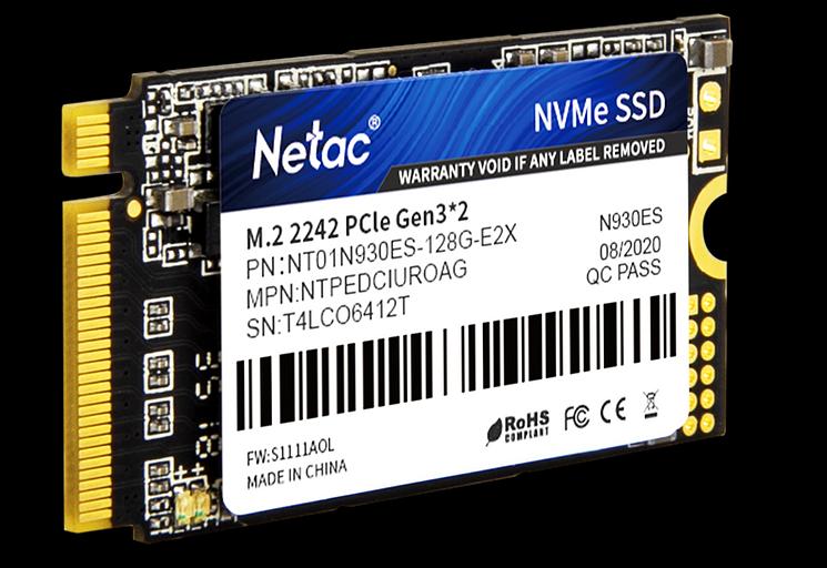 Ssd накопитель Netac SSD N930ES PCIe 3 x2 M.2 2242 NVMe 3D NAND 128GB, R/W up to 970/635MB/s, 3y wty (NT01N930ES-128G-E2X) фото 2