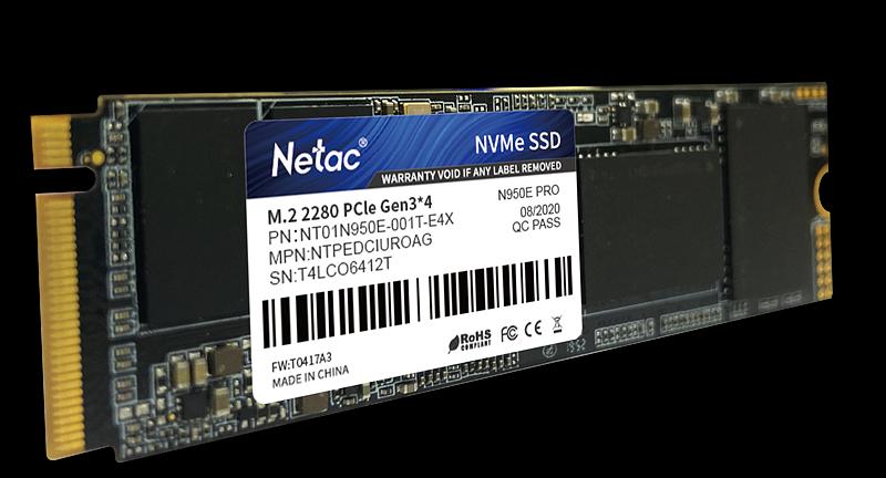 Ssd накопитель Netac SSD N950E Pro PCIe 3 x4 M.2 2280 NVMe 3D NAND 1TB, R/W up to 3350/2800MB/s, 1024MB DRAM buffer, with heat sink, 5y wty (NT01N950E-001T-E4X) фото 3
