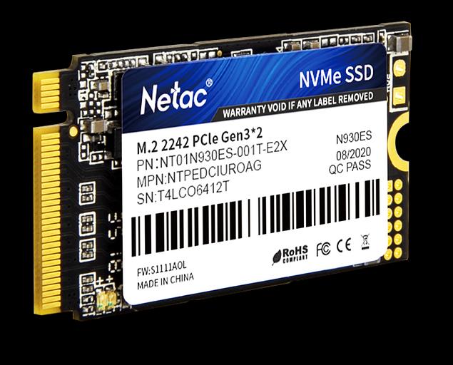 Ssd накопитель Netac SSD N930ES PCIe 3 x2 M.2 2242 NVMe 3D NAND 1TB, R/W up to 1650/1500MB/s, 3y wty (NT01N930ES-001T-E2X) фото 2