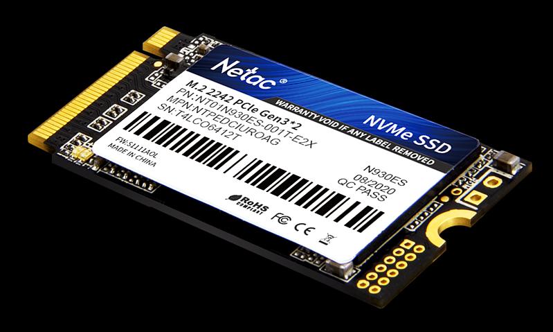 Ssd накопитель Netac SSD N930ES PCIe 3 x2 M.2 2242 NVMe 3D NAND 1TB, R/W up to 1650/1500MB/s, 3y wty (NT01N930ES-001T-E2X) фото 3