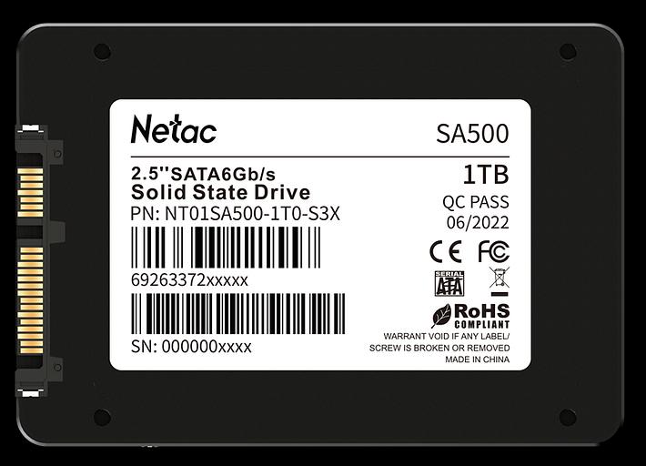 Ssd накопитель Netac SSD SA500 2.5 SATAIII 3D NAND 1TB, R/W up to 530/475MB/s, 3y wty (NT01SA500-1T0-S3X) фото 2