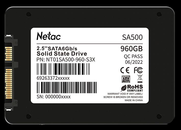 Ssd накопитель Netac SSD SA500 2.5 SATAIII 3D NAND 960GB, R/W up to 530/475MB/s, 3y wty (NT01SA500-960-S3X) фото 2