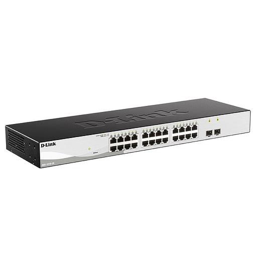 Коммутатор D-Link DGS-1210-26/F3A, L2 Smart Switch with 24 10/100/1000Base-T ports and 2 100/1000Base-X SFP ports. 8K Mac address, 802.3x Flow Control, 4K of 802.1Q VLAN, 4 IP Interface, 802.1p (DGS-1210-26/F3A) фото 1
