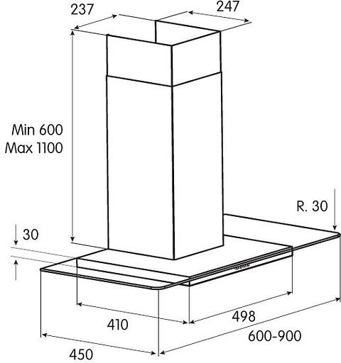 Вытяжка каминная Jet Air Molly P 90 INX нержавеющая сталь управление: кнопочное (1 мотор) фото 3