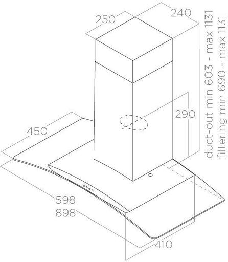 Вытяжка каминная Elica Circus IX/A/60 нержавеющая сталь управление: кнопочное (1 мотор) фото 2