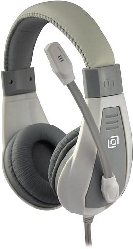 Наушники с микрофоном Оклик HS-L600 серый 1.8м мониторные оголовье (1532023) фото 1